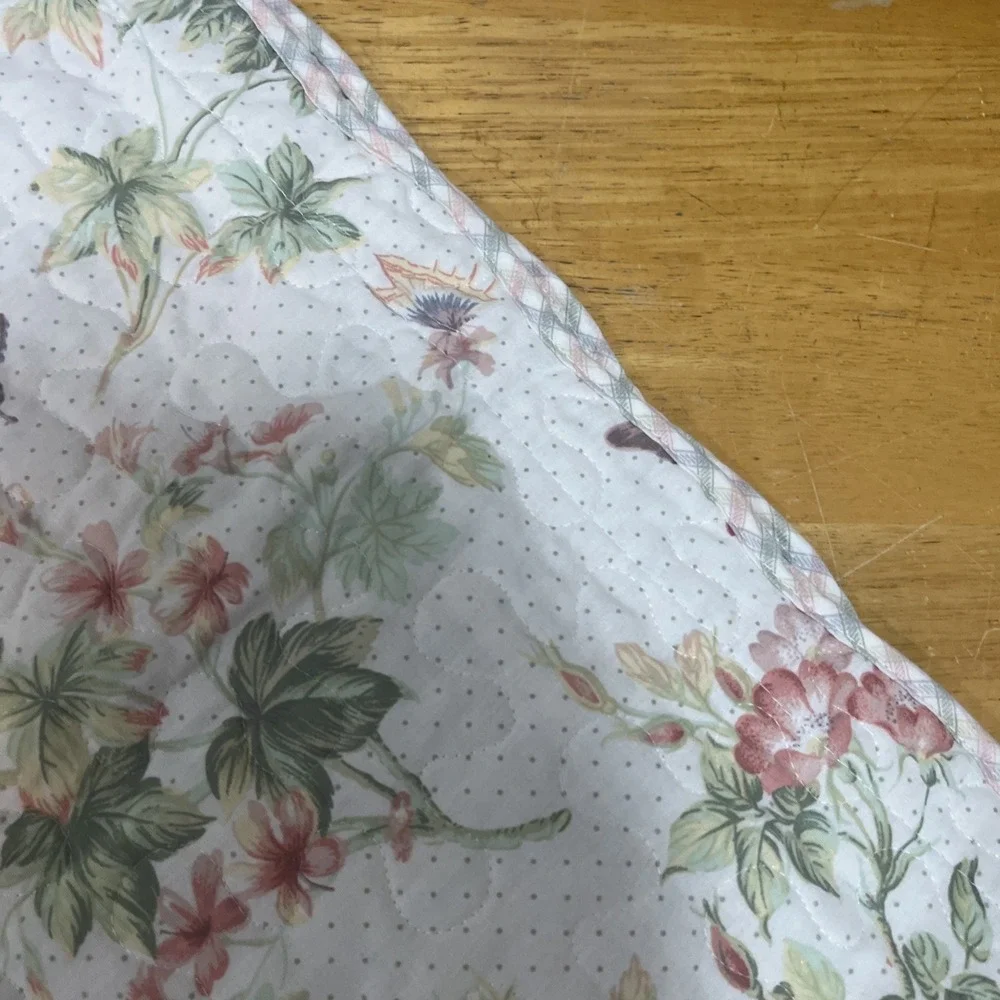 Vtg JC Penny Floral Valances Wildflower Butterfly‎ (2) Standard Shams Cottage